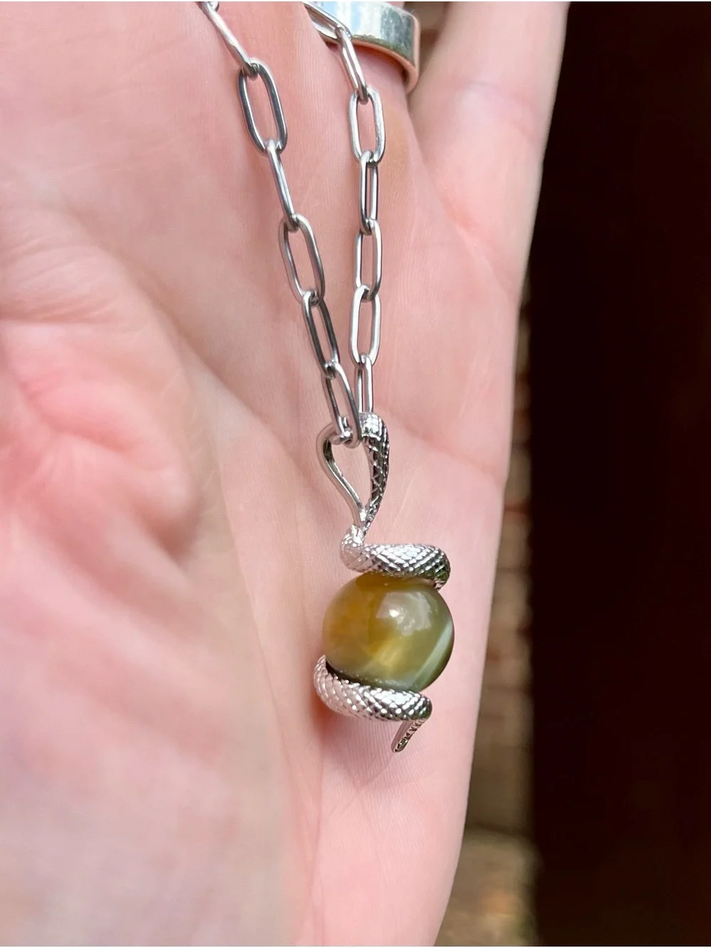 Handmade snake pendant